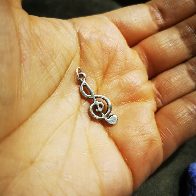 Song Pendant, Sterling Silver Pendant Musical Jewelry Music Note Charm Sterling Silver Charm 925 Charm