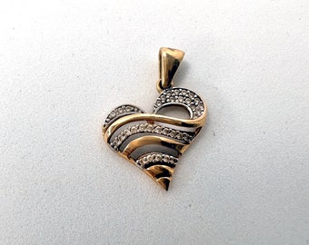 Heart Pendant, 10k Yellow Gold, 10k Gold Pendant, Jewelry Gift, Diamond Heart, Love Necklace, layering necklaces, 10k Gold Charm