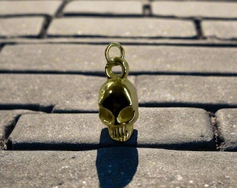 Skull Pendant, 10k Yellow Gold, Sterling Silver, Sterling Silver 24k Gold Plated