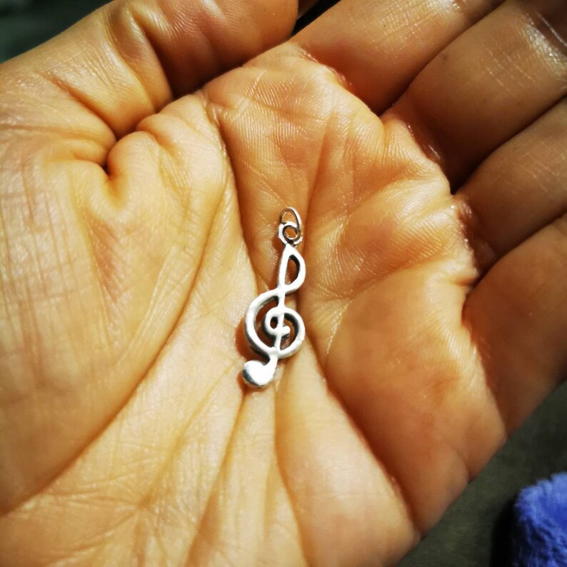 Song Pendant, Sterling Silver Pendant Musical Jewelry Music Note Charm Sterling Silver Charm 925 Charm