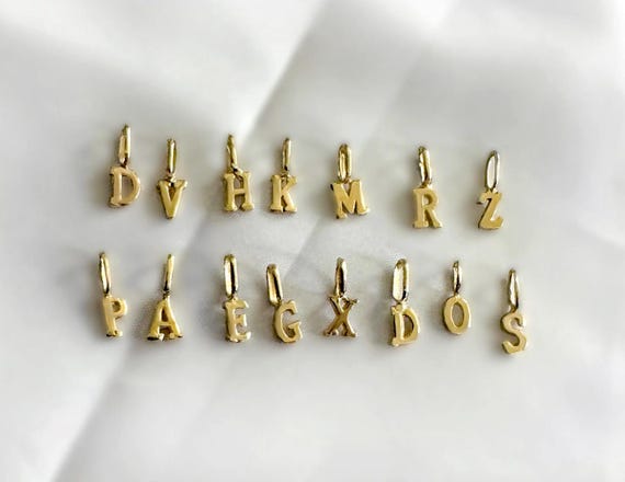 Letter Pendant, 10k Solid Gold, Letter Pendant, Mini Letter, letter charms, Personalized Jewelry, Dainty Necklaces, Letter charm, layering