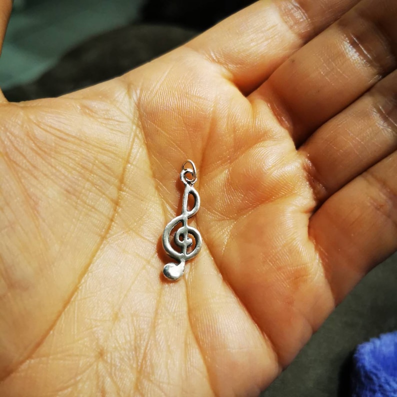 Song Pendant, Sterling Silver Pendant Musical Jewelry Music Note Charm Sterling Silver Charm 925 Charm