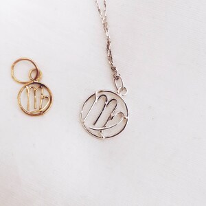 Zodiac Necklace, Astrology Necklace, Virgo Necklace, 10k Gold Necklace, Handmade Necklace, Zodiac Charm, Zodiac Jewelry, 10k Gold Pendant