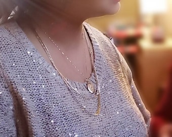 Dainty 10k Yellow Gold Box Chain, Layering Necklace, 20 inch