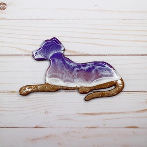 Resin Sunset Ocean Dog, Laser Cut Resin Ocean Dog, Purple Resin Ocean, Dog Ocean, Wall Decoration, Laser Cut Wooden Decor, Animal Love, Cute