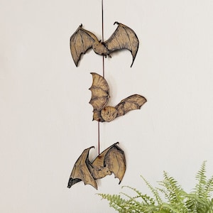 Bat Garland, Halloween Wooden Home Decor, Halloween Garland, Bohemiam Decor