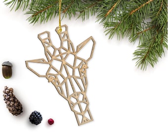 Ornement géométrique girafe, décoration animalière de Noël, accessoires des fêtes