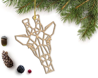 Geometric Giraffe Ornament, Animal Christmas Decor, Holiday Accessories