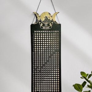 2026 Lunar Calendar: Engraved Birch Wood Moon Phases Wall Hanging - Etsy