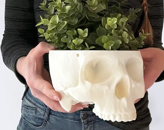 Vaso da appendere a forma di teschio: decorazione spettrale di Halloween stampata in 3D
