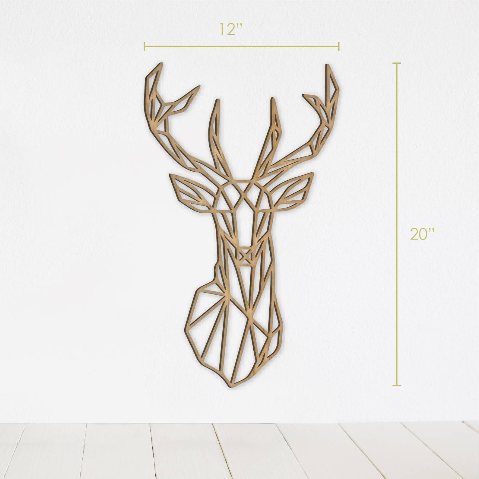 Geometric Deer Wall Art Wooden Animal Decor Rustic Home Etsy
