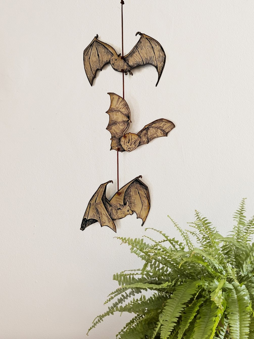Wooden Bat Garland: Halloween Wall Decor