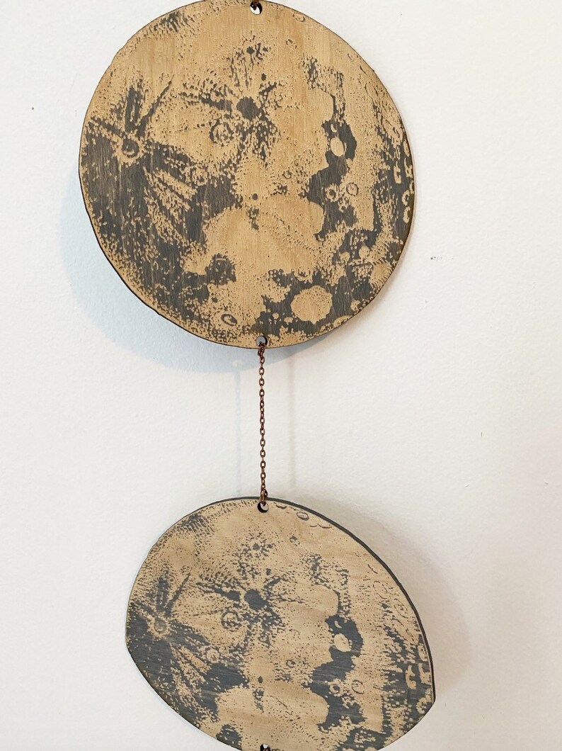 Lunar Phases Wall Hanging: Engraved Birch Wood Moon Garland - Etsy