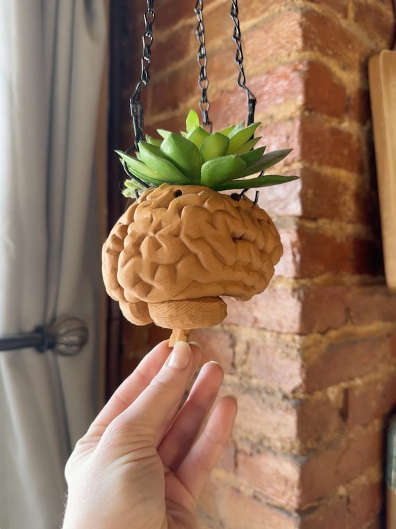 3D Printed Hanging Brain Planter: Spooky Halloween Decor