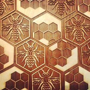 Bee Coasters, Laser Cut Wooden Home Decor image 9