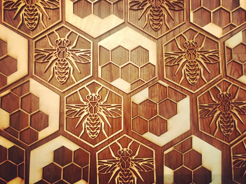 Bee Coasters, Laser Cut Wooden Home Decor image 9