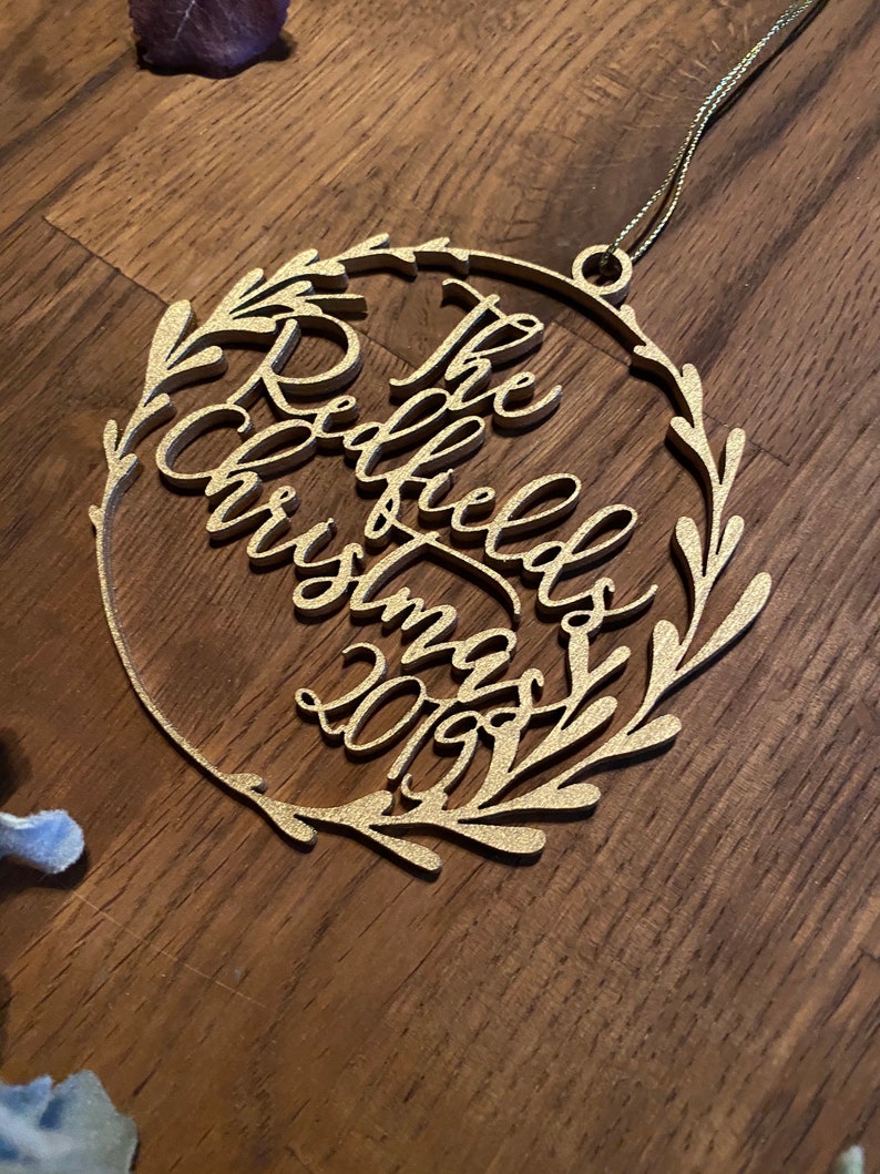 Custom Farmhouse Christmas Decor Holiday Accessories Personalized Wreath Christmas Ornament