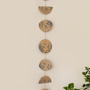Lunar Phases Wall Hanging: Engraved Birch Wood Moon Garland - Etsy