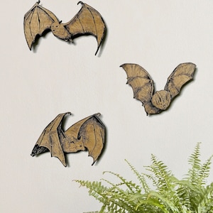 Bat Trio Wall Art, Halloween Wooden Home Decor, Halloween Garland, Bohemiam Decor