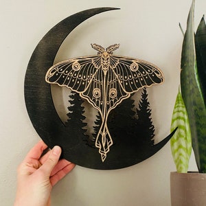 Luna Moth Wall Hanging, Moon Wall Art, Luna Moth Home Decor, Lunas Home Decor