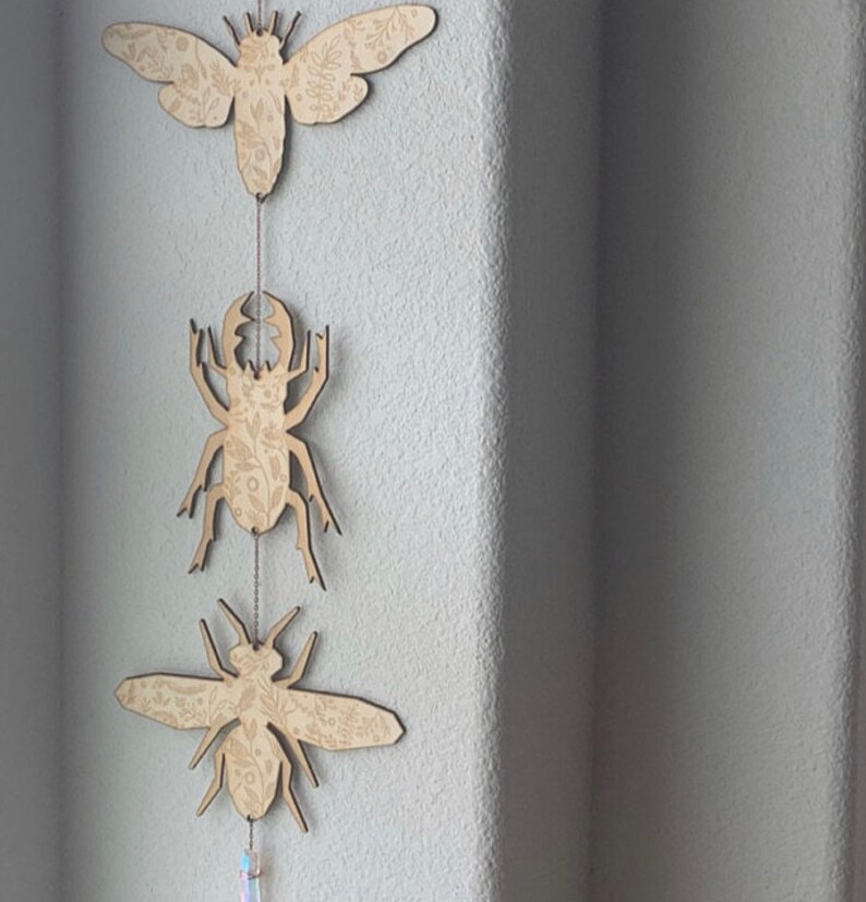 Insect Garland Bug Wall Hanging Wooden Insect Home Decor Etsy