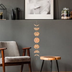 Floral Engraved Moon Phases Wall Hanging: Birch Wood Lunar Garland - Etsy