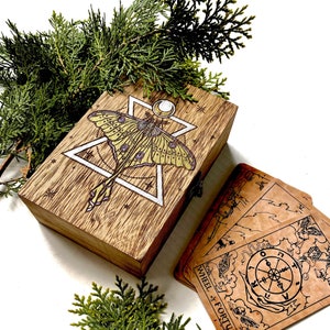 Luna Moth Tarot Box, Moth Jewelry Box, Celestial Stash Box, Lunar Small Storage Box