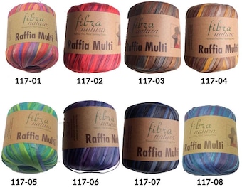 Fibra Natura raffia multigaren, natuurlijk raffiagaren, raffia voor accessoires en tassen, gehaakt mutsgaren, tassenbreien, decorgaren