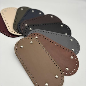 Oval Faux Leather Bag Base for Crochet – 25x12 cm – Punched Bottom Panel for DIY Knit or Crochet Bags – Multiple Colors