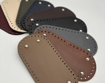 Ovale kunstleren tasbodem voor haken – 25 x 12 cm – Geperforeerde bodem voor zelfgemaakte gebreide of gehaakte tassen – Verkrijgbaar in diverse kleuren