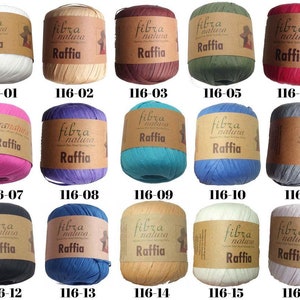 Raffia Yarn Fibra Natura, Natural Raffia Yarn, Raffia for Accessories and Bags, Crochet Hat Yarn, Knitting Bag Yarn, Decor Yarn