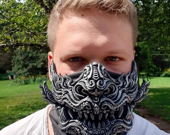 3d printed oni inspired half mask (free shipping in the US)