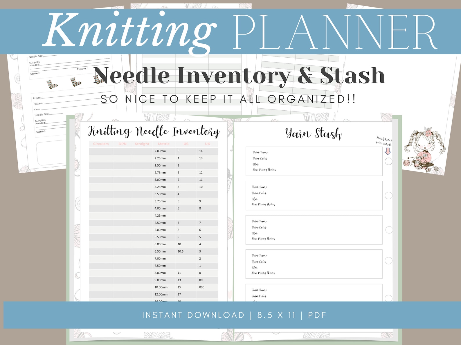 Knitting Project Planner Knitting Notebook Knitting Journal Etsy