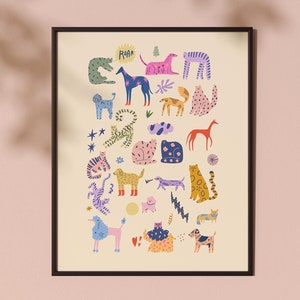 Cats and Dogs Illustration Download Print | Printable Pet Art