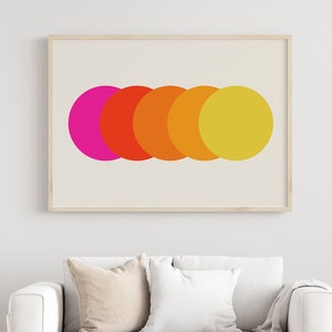 Retro Graphic Print, Colourful Wall Art, Mid Century Decor - Spectrum