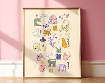 Cat Illustration Download Print | Printable Cat Breed Poster
