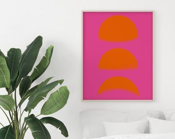 Setting Sun Print, Hot Pink Wall Art, Bold Decor - The Setting Sun