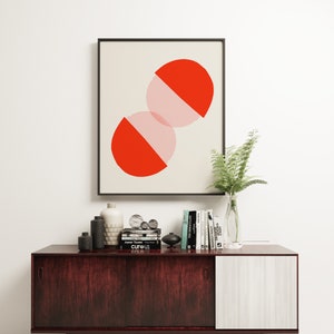 Abstract Red Wall Art, Minimal Contemporary Print - Approach