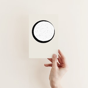 Biglietto di luna astratto, biglietto di auguri moderno - Luna
