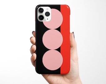 Red and Pink iPhone 14 Case, Modern Device Cover - Area