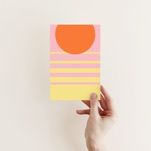 Tarjeta de cumpleaños, tarjeta minimalista, tarjeta abstracta - Sunset