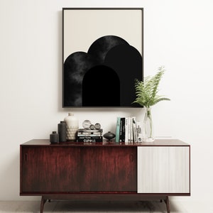 Berg Druck, moderne Wandkunst, schwarze Wand Dekor Dark Hills Bild 2