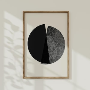 Abstract Moon Printable Wall Art - Dark Side of the Moon