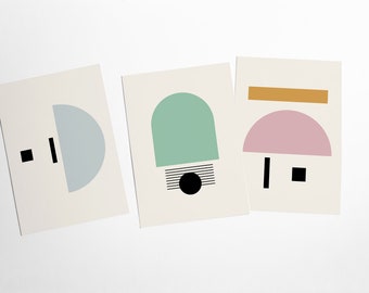 Modern Art Postcard Set, Contemporary Stationery - Broadcast