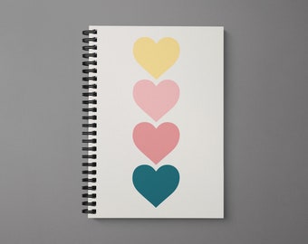 love Heart Spiral Notebook - Hearts