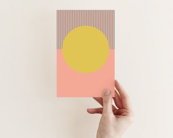 Colourful Greetings Card, Blank Modern Card - Spot