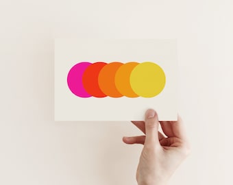 Geometric Card, Blank Modern Art Card - Spectrum