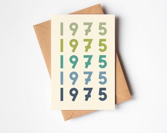 Carte d'anniversaire personnalisée, carte d'anniversaire typographique