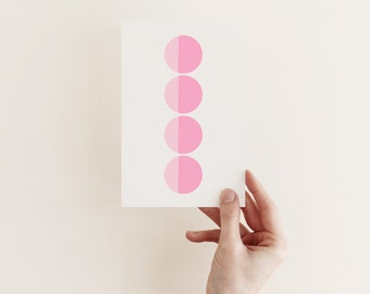 Pink Abstract Greetings Card, Modern Blank Card - Stratum