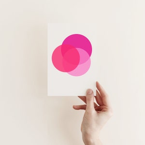 Geometric Card, Blank Modern Art Card - Spheres